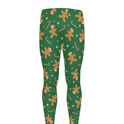 Christmas Gingerbread Pattern Print Men's leggings