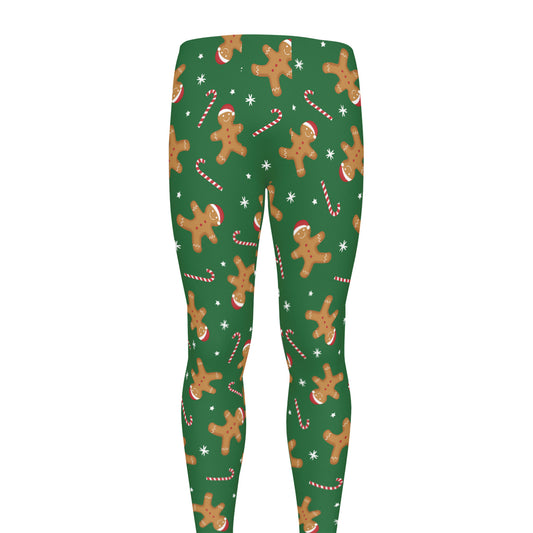 Christmas Gingerbread Pattern Print Men's leggings