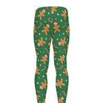 Christmas Gingerbread Pattern Print Men's leggings