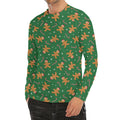 Christmas Gingerbread Pattern Print Men's Long Sleeve Rash Guard