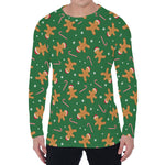Christmas Gingerbread Pattern Print Men's Long Sleeve T-Shirt