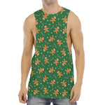 Christmas Gingerbread Pattern Print Men's Muscle Tank Top