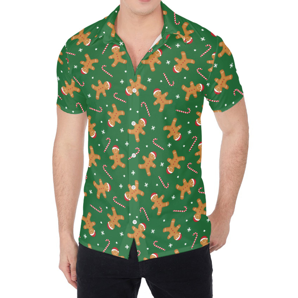 Christmas Gingerbread Pattern Print Men's Shirt