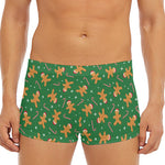Christmas Gingerbread Pattern Print Men's Short Boxer Briefs