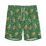 Christmas Gingerbread Pattern Print Men's Sports Shorts
