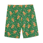 Christmas Gingerbread Pattern Print Men's Sports Shorts