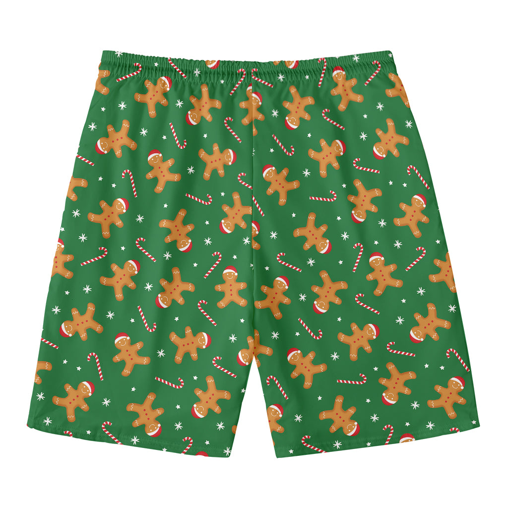 Christmas Gingerbread Pattern Print Men's Swim Trunks