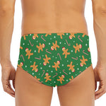 Christmas Gingerbread Pattern Print Men's Triangle Swim Briefs