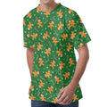 Christmas Gingerbread Pattern Print Men's Velvet T-Shirt