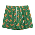 Christmas Gingerbread Pattern Print Mesh Shorts