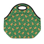 Christmas Gingerbread Pattern Print Neoprene Lunch Bag