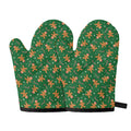 Christmas Gingerbread Pattern Print Oven Mitts