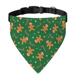 Christmas Gingerbread Pattern Print Over The Collar Dog Bandana