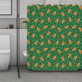 Christmas Gingerbread Pattern Print Polyester Shower Curtain