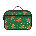 Christmas Gingerbread Pattern Print Portable Lunch Bag