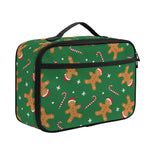 Christmas Gingerbread Pattern Print Portable Lunch Bag