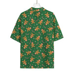 Christmas Gingerbread Pattern Print Rayon Hawaiian Shirt