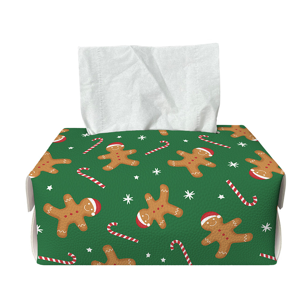 Christmas Gingerbread Pattern Print Rectangle Tissue Box Cover