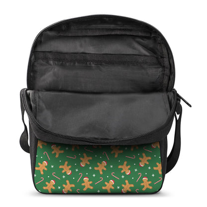 Christmas Gingerbread Pattern Print Rectangular Crossbody Bag