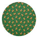 Christmas Gingerbread Pattern Print Round Blanket