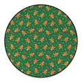 Christmas Gingerbread Pattern Print Round Floor Mat