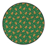 Christmas Gingerbread Pattern Print Round Floor Mat