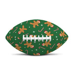Christmas Gingerbread Pattern Print Rugby Ball