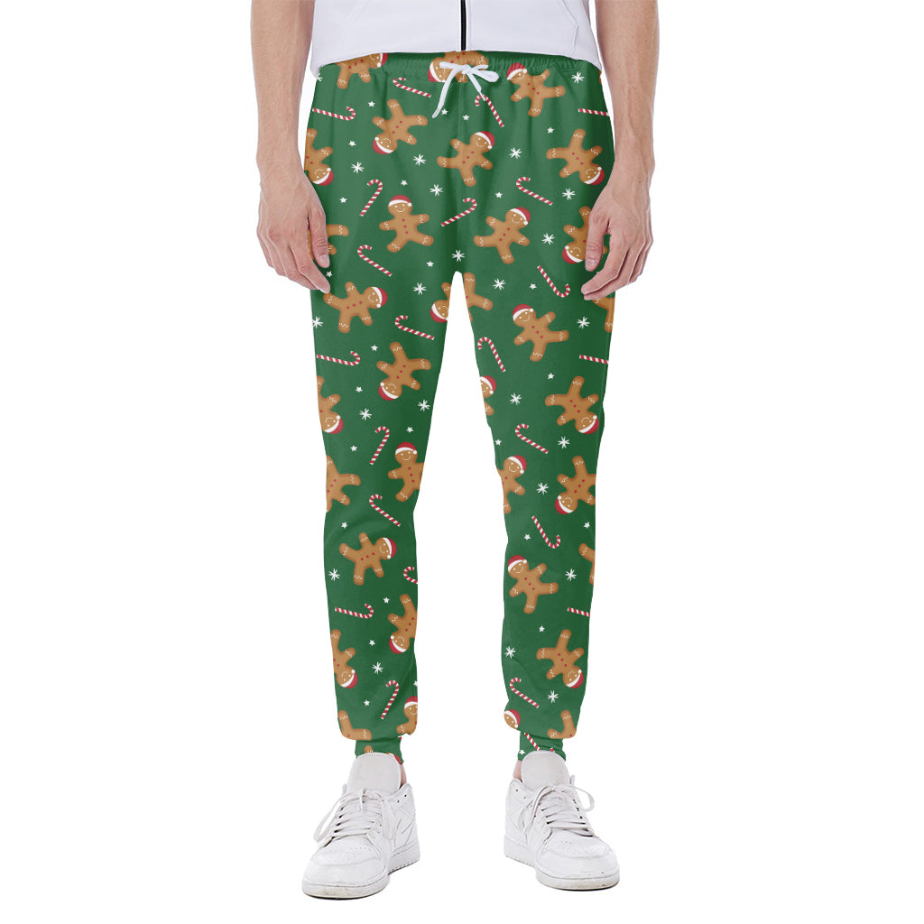 Christmas Gingerbread Pattern Print Scuba Joggers