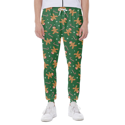 Christmas Gingerbread Pattern Print Scuba Joggers