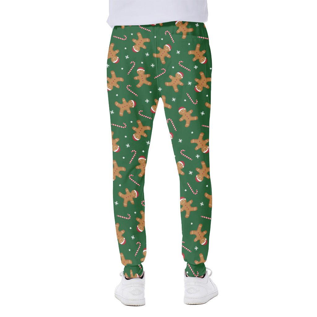 Christmas Gingerbread Pattern Print Scuba Joggers