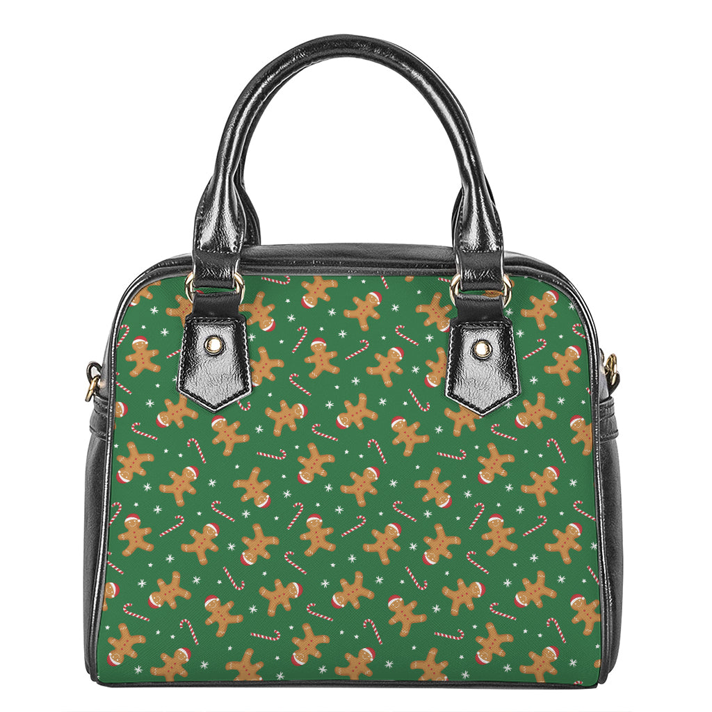 Christmas Gingerbread Pattern Print Shoulder Handbag