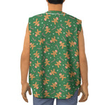 Christmas Gingerbread Pattern Print Sleeveless Baseball Jersey