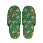 Christmas Gingerbread Pattern Print Slippers