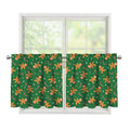 Christmas Gingerbread Pattern Print Tier Curtains