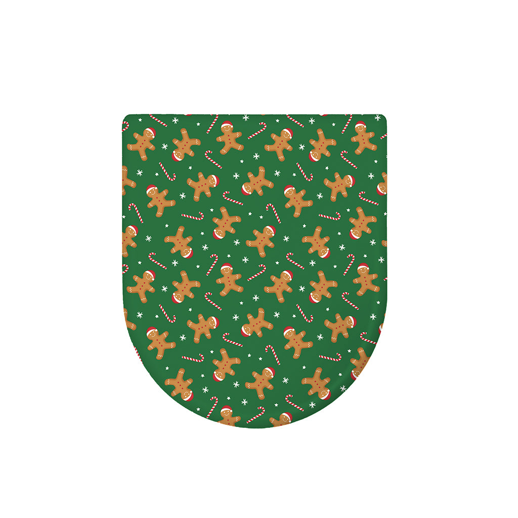 Christmas Gingerbread Pattern Print Toilet Lid Cover