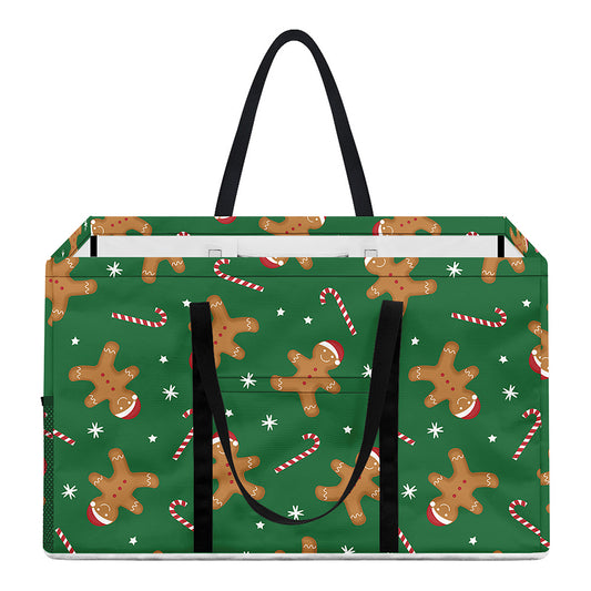 Christmas Gingerbread Pattern Print Utility Tote Bag