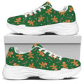 Christmas Gingerbread Pattern Print White Chunky Shoes