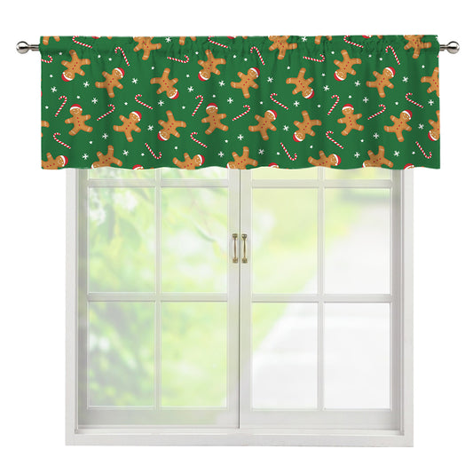 Christmas Gingerbread Pattern Print Window Valance