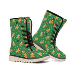 Christmas Gingerbread Pattern Print Winter Boots