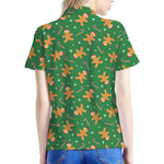 Christmas Gingerbread Pattern Print Women's Polo Shirt
