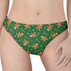 Christmas Gingerbread Pattern Print Women's Thong