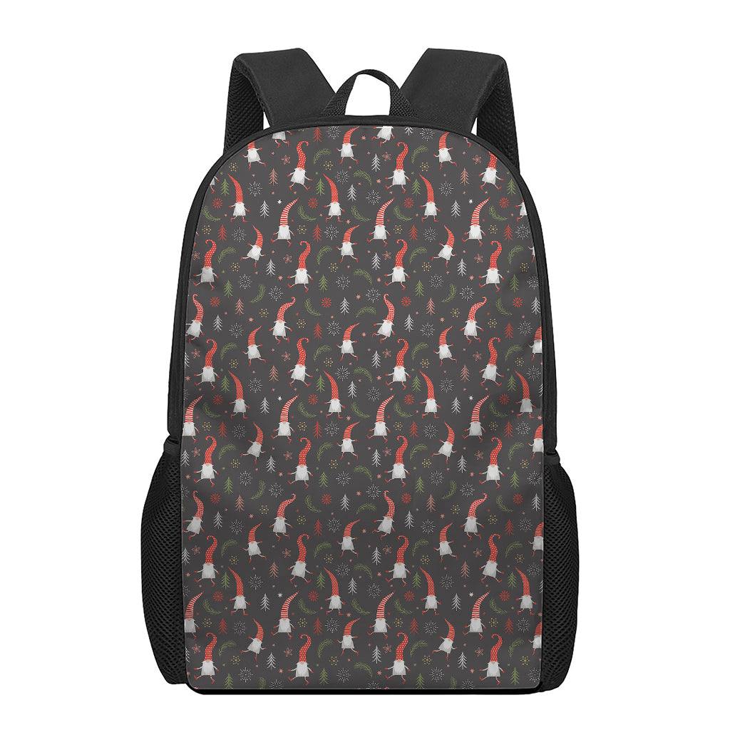 Christmas Gnomes Pattern Print 17 Inch Backpack