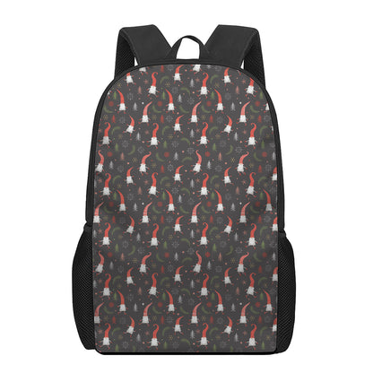 Christmas Gnomes Pattern Print 17 Inch Backpack