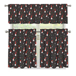 Christmas Gnomes Pattern Print 3 Piece Kitchen Curtains