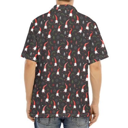 Christmas Gnomes Pattern Print Aloha Shirt