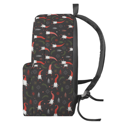 Christmas Gnomes Pattern Print Backpack