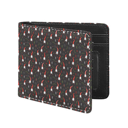 Christmas Gnomes Pattern Print Bifold Wallet