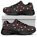 Christmas Gnomes Pattern Print Black Chunky Shoes