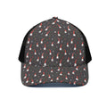 Christmas Gnomes Pattern Print Black Mesh Trucker Hat