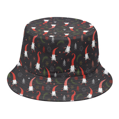 Christmas Gnomes Pattern Print Bucket Hat